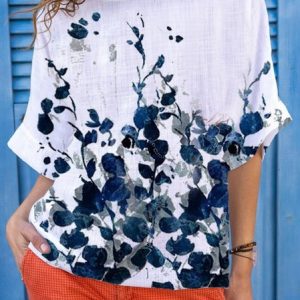 Short Sleeve Floral Shift Top, Blouses & Shirts, Roselinlin - Online Catalog