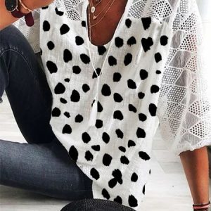 V Neck 3/4 Sleeve Casual Top, Blouses & Shirts, Roselinlin - Online Catalog