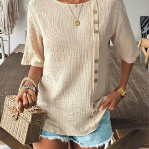 Loose Cotton Casual Blouse, Blouses & Shirts, Roselinlin - Online Catalog