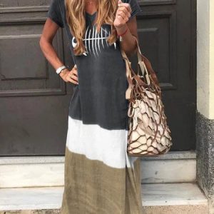Short Sleeve Cotton Knitting Dress, Maxi Dresses, Roselinlin - Online Catalog