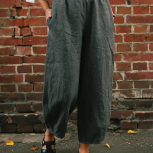 Cotton Plain Loose Casual Pants, Pants, Roselinlin - Online Catalog