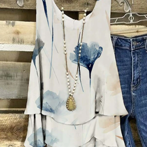 Casual Crew Neck Floral Tank Top, Tanks & Camis, color:Apricot|size:XXL, catalog Noracora shop