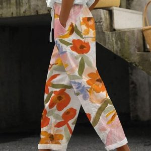 Casual Floral Pants, Pants, Roselinlin - Online Catalog