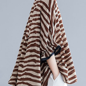 Striped Casual Loose Shirt, Blouses & Shirts, Roselinlin - Online Catalog