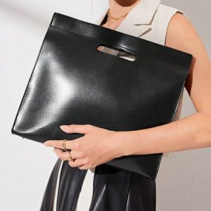 Minimalist Large Capacity Tote Bag with Crossbody Strap, Bags, color:Black|size:One-size, Stylewe