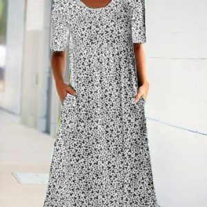 Casual Short Sleeve Weaving Dress, Midi Dresses, Roselinlin - Online Catalog