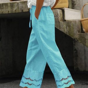 Loose Cotton Drawstring Casual Pants, Pants, Roselinlin - Online Catalog