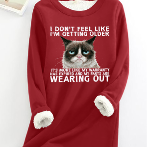 Women's Funny Qoute  Grumpy Cat Cotton-Blend Casual Fleece Sweatshirt, Hoodies&Sweatshirts, Lilicloth.com