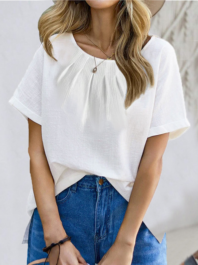 Casual Plain Blouse, Blouses & Shirts, Roselinlin - Online Catalog