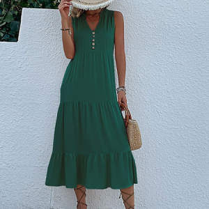 Plain Loose Casual Dress, Maxi Dresses, Roselinlin - Online Catalog