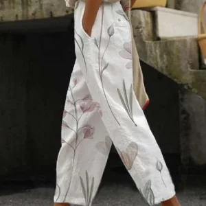 Floral Pocket Stitching Casual Pants, Pants, Roselinlin - Online Catalog