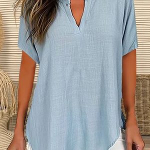 Cotton And Linen Casual Loose Plain Blouse, Blouses & Shirts, Roselinlin - Online Catalog