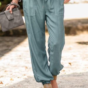 Drawstring Casual Cotton Long Pants, Pants, Roselinlin - Online Catalog
