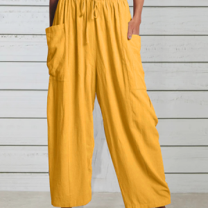 Pocket Stitching Cotton Casual Pants, Pants, Roselinlin - Online Catalog