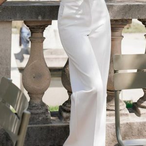 Urban High Waist Plain Fashion Wide Leg Pants, Pants, color:White|size:XL, Stylewe