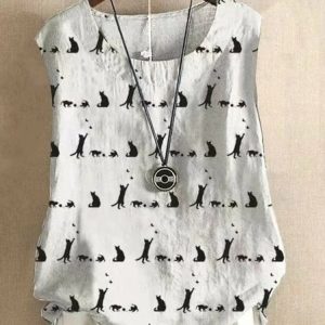 Cotton-Blend Sleeveless Top, Tank Tops & Camis, Roselinlin - Online Catalog