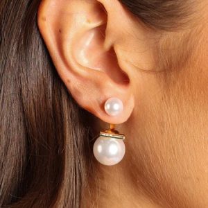 1pair Elegant Imitation Pearl Earrings, Earrings, color:White|size:One-size, Stylewe