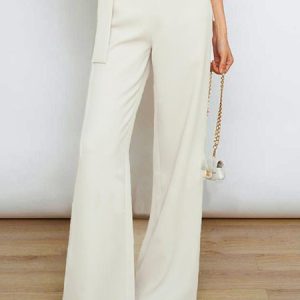 Plain Regular Fit Urban Fashion Pants, Pants, color:Apricot|size:L, Stylewe