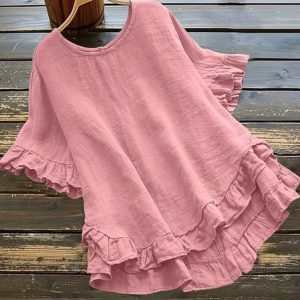 Plain Casual Crew Neck Tunic Shirt, Blouses & Shirts, Roselinlin - Online Catalog