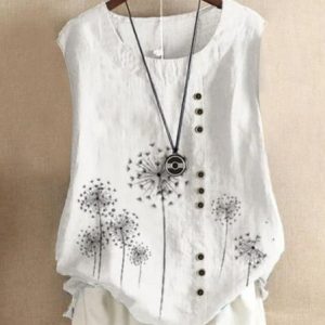 Plants Cotton Sleeveless Shirt & Top, Blouses & Shirts, Roselinlin - Online Catalog