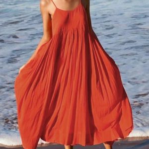 Women Midi Boho Dress Summer Sleeveless Loose Plain Casual Sundress, Midi Dresses, Roselinlin - Online Catalog