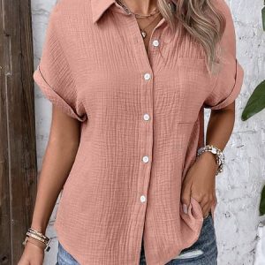 Casual Loose Cotton And Linen Blouse, Blouses & Shirts, Roselinlin - Online Catalog