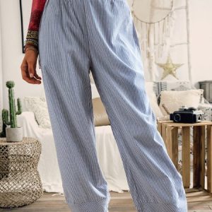 Striped Cotton-Blend Bottoms, Pants, Roselinlin - Online Catalog