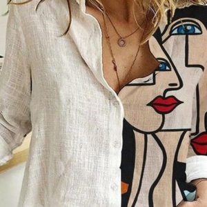Regular Fit Abstract Blouse, Blouses & Shirts, Roselinlin - Online Catalog
