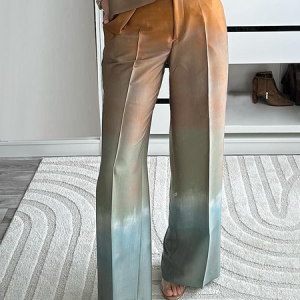 Urban Gradient Pattern Straight Long Pants, Pants, color:As Picture|size:XXL, Stylewe