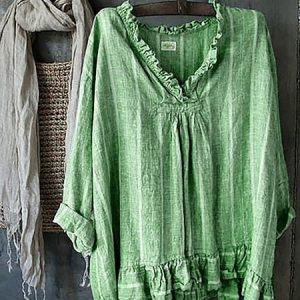 Women Cotton Shift Long Sleeve Top, Blouses & Shirts, Roselinlin - Online Catalog
