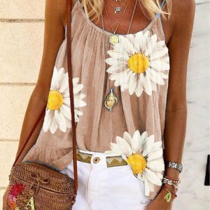 Casual Plus Size Sleeveless Floral Printed Tank Tops, Tank Tops & Camis, Roselinlin - Online Catalog