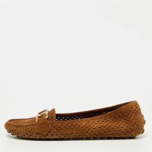 Louis Vuitton Brown Perforated Suede Oxford Loafers Size 37.5, Loafers & Slip-Ons - Luxury Closet catalog