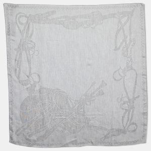 Aigner Grey Logo Print Silk Blend Seasonal Scarf, Scarves & Shawls - Luxury Closet catalog