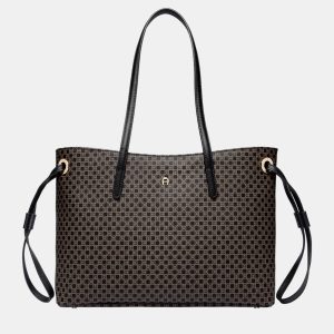Aigner Dadino Brown shiny light gold Metal Dadino Shopper Dadino Brown, Tote Handbags - Luxury Closet catalog