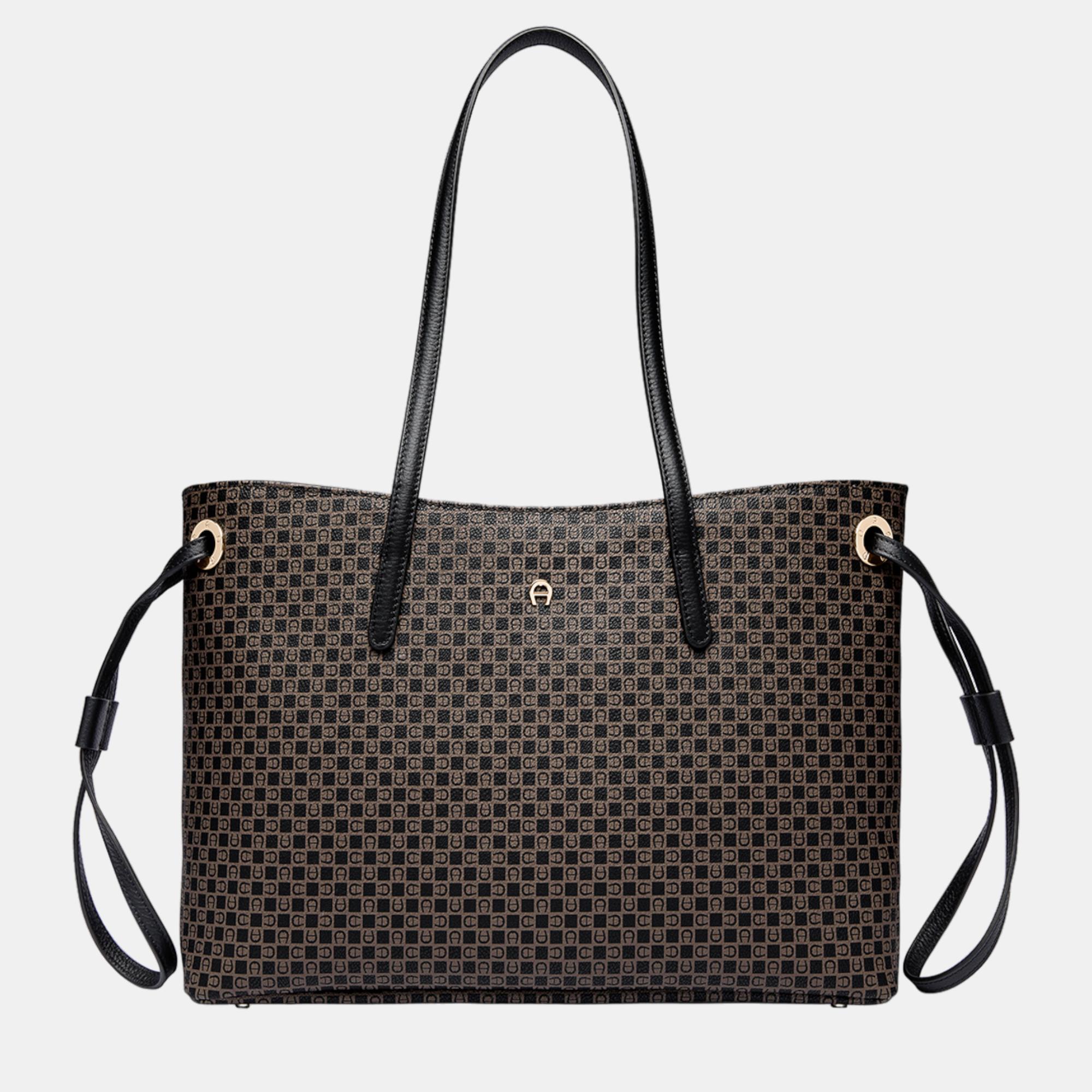 Aigner Dadino Brown shiny light gold Metal Dadino Shopper Dadino Brown, Tote Handbags - Luxury Closet catalog