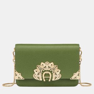 Aigner Green shaking gold DIADORA Green Bill and Card Case, Wallets & Money Clips - Luxury Closet