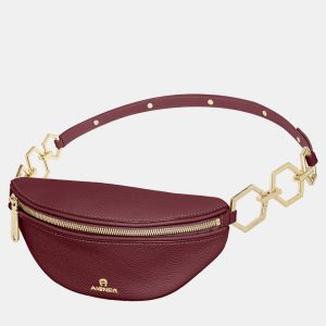 Aigner Burgundy shiny light gold Metal Serena Burgundy Belt Bag S, Handbags - Luxury Closet catalog