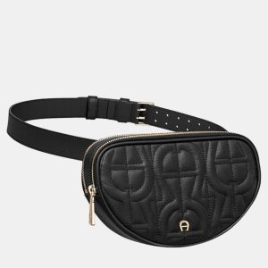 Aigner Black shiny light gold Metal Diadora Black Belt Bag S, Handbags - Luxury Closet catalog