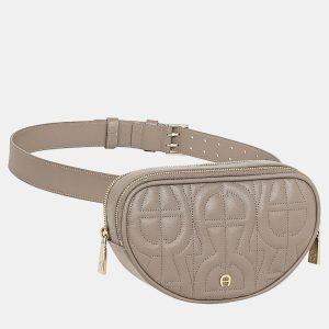 Aigner Taupe shiny light gold Metal Diadora Taupe Belt Bag S, Handbags - Luxury Closet catalog