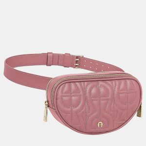Aigner Dark Mauve shiny light gold Metal Diadora Dark Mauve Belt Bag S, Handbags - Luxury Closet