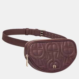 Aigner Burgundy shiny light gold Metal IVY Burgundy Evening Bag S, Handbags - Luxury Closet