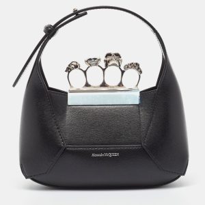 Alexander McQueen Black Leather Mini Jeweled Hobo, Hobo Handbags - Luxury Closet catalog