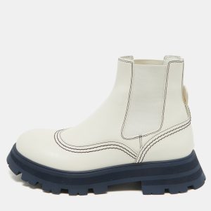 Alexander McQueen White Leather Wander Chelsea Boots Size 40, Boots - Luxury Closet catalog