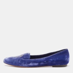 Alexander McQueen Blue Velvet Skull Smoking Slippers Size 37, Loafers & Slip-Ons - Luxury Closet catalog