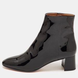 Aquazzura Black Patent Leather Grenelle Block Heel Ankle Booties Size 41, Boots - Luxury Closet catalog