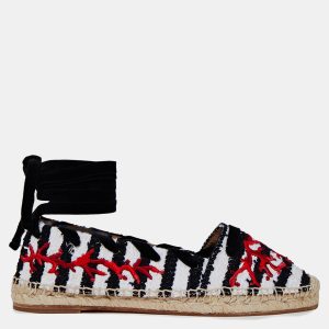 Aquazzura Multicolor Cherry Blossom Tweed Wrap Up Espadrille Flats Size 36.5, Loafers & Slip-Ons - Luxury Closet catalog
