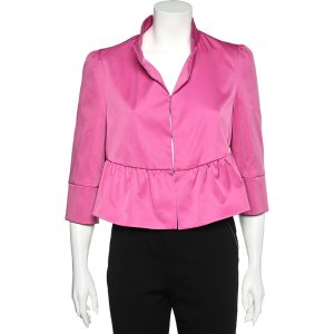 Armani Collezioni Pink Sateen Ruffled Cropped Jacket L, Coats & Jackets - Luxury Closet catalog