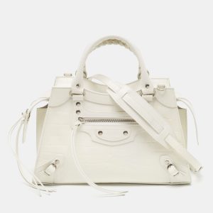Balenciaga Off White Croc Embossed Leather Small Neo Classic Tote, Tote Handbags - Luxury Closet catalog