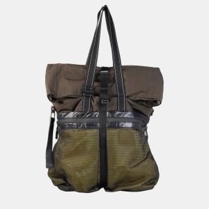 Bottega Veneta Brown And Green Leather And Nylon Tote, Tote Handbags - Luxury Closet catalog