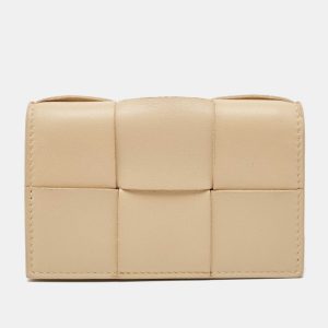 Bottega Veneta Beige Intrecciato Leather Cassette Business Card Case, Wallets & Money Clips - Luxury Closet catalog